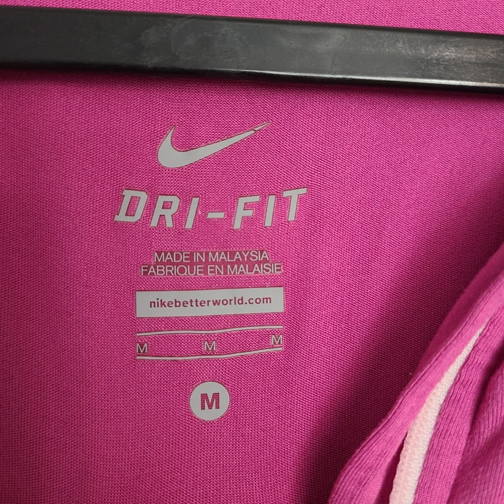 Nike Pink Dri-Fit Running Quarter Zip Stretchy Pullover Long Sleeve Top Medium